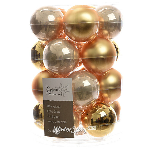 Коллекция стеклянных шаров Брызги Шампанского 6 см, 20 шт Winter Deco