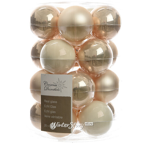 Коллекция стеклянных шаров Благородный Жемчуг 6 см, 20 шт Winter Deco