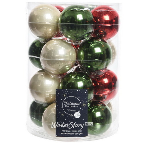 Коллекция стеклянных шаров Рождественский Манхэттен 6 см, 20 шт Kaemingk