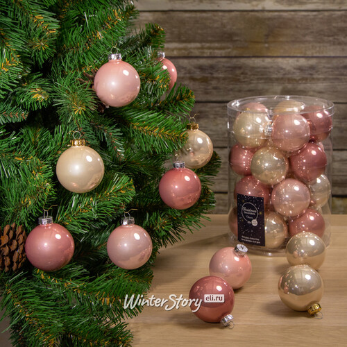 Коллекция стеклянных шаров Розовая Жемчужина 6 см, 20 шт Kaemingk
