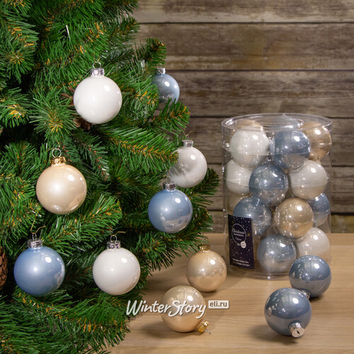 Коллекция стеклянных шаров Морозный Рассвет 6 см, 20 шт Kaemingk