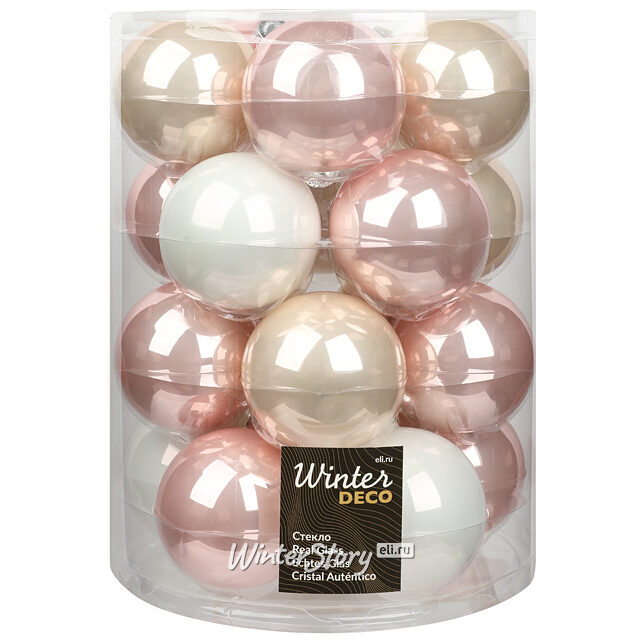 Коллекция стеклянных шаров Жемчужная Нежность 6 см, 20 шт Winter Deco
