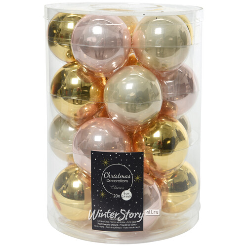 Коллекция стеклянных шаров Жемчужный Вальс 6 см, 20 шт Winter Deco