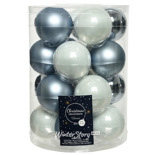 Коллекция стеклянных шаров Арктические Сны 6 см, 20 шт Winter Deco