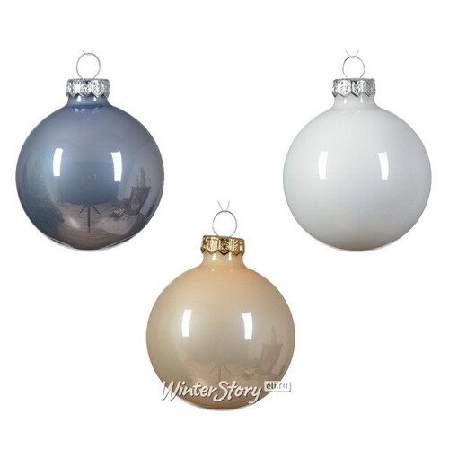 Коллекция стеклянных шаров Белые Ночи 6 см, 20 шт Winter Deco
