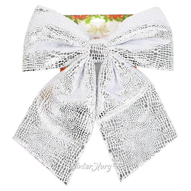 Бант на елку Luminous Luxe 28*25 см серебряный Christmas Deluxe
