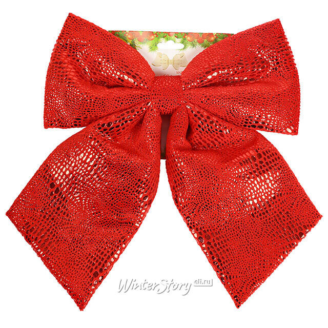 Бант на елку Luminous Luxe 28*25 см алый Christmas Deluxe