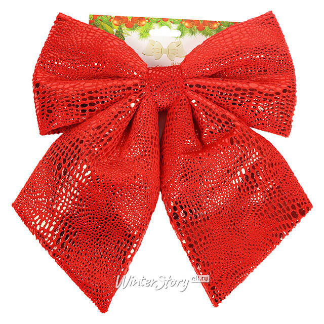 Бант на елку Luminous Luxe 22*20 см алый Christmas Deluxe
