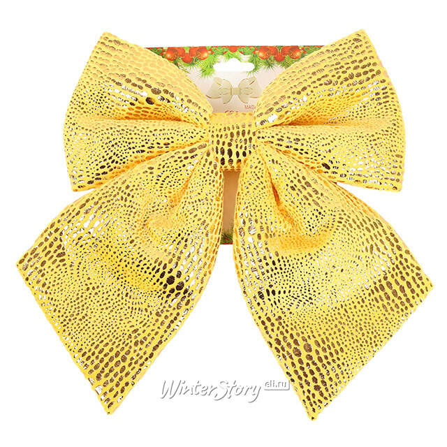 Бант на елку Luminous Luxe 22*20 см золотой Christmas Deluxe