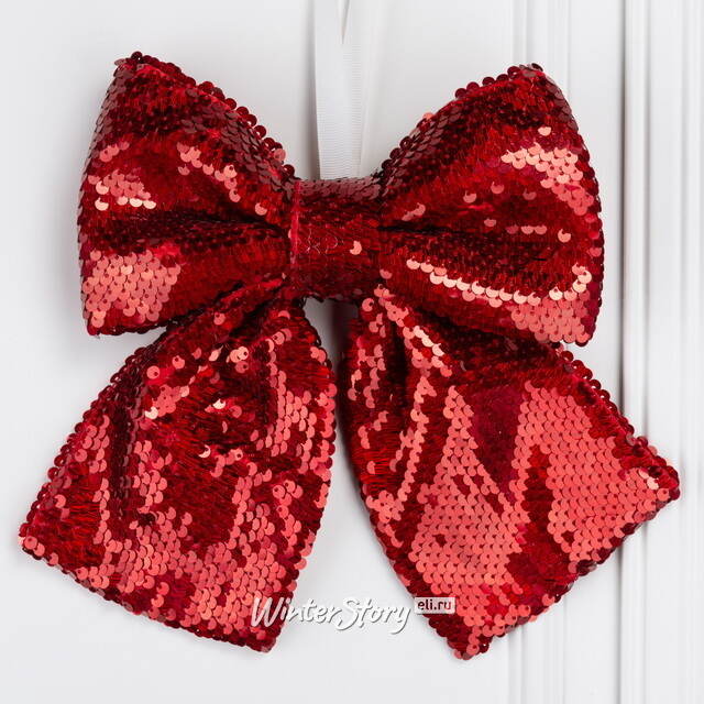 Бант для декора Базиано 22*20 см красный Christmas Deluxe (Кристмас Делюкс)