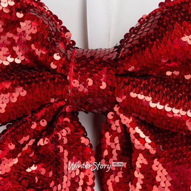 Бант для декора Базиано 22*20 см красный Christmas Deluxe (Кристмас Делюкс)