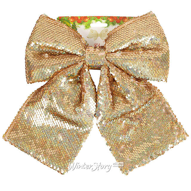 Бант на елку Sparkle Style 22*20 см золотой Christmas Deluxe