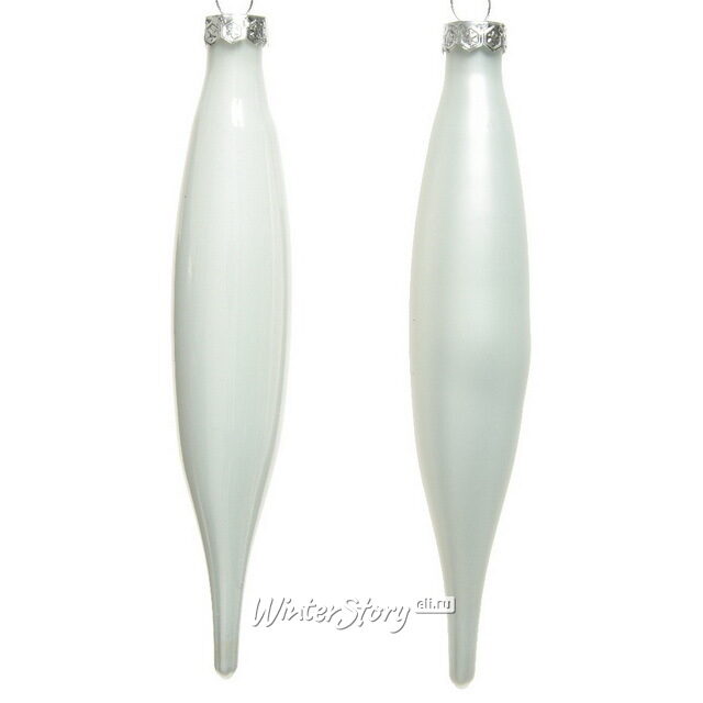 Набор елочных игрушек Сосульки 15 см белый, 6 шт, стекло Kaemingk