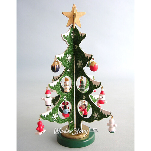 Сувенирная елка с игрушками Нарядная 26 см зеленая Breitner