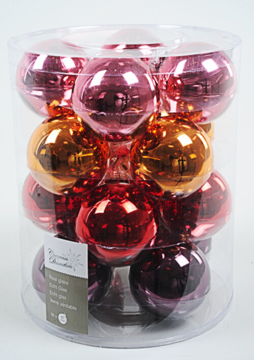 Коллекция стеклянных шаров Маскарад 8 см, 16 шт Kaemingk