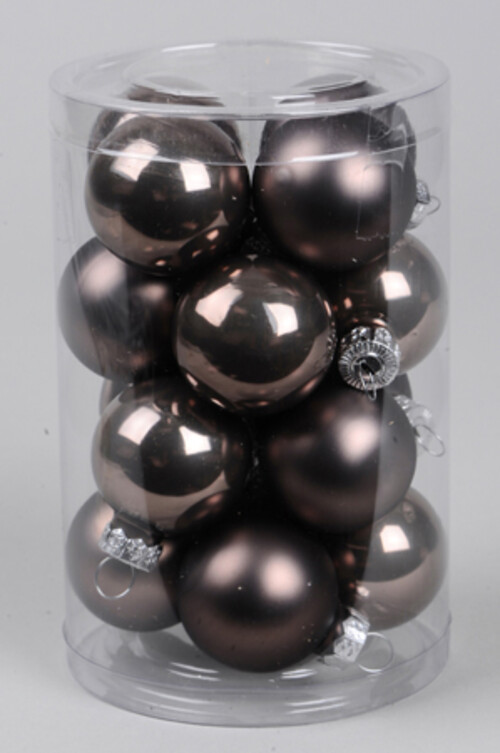 Набор стеклянных шаров 6 см черненое серебро mix, 16 шт Kaemingk