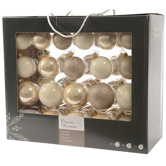 Набор стеклянных шаров Перламутровая Дымка mix 42 шт Kaemingk (Кейминг)