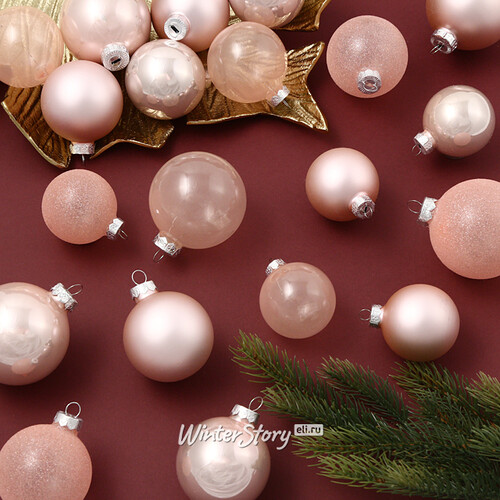 Набор стеклянных шаров Color Symphony: Розовый бутон, 5-7 см, 42 шт Kaemingk