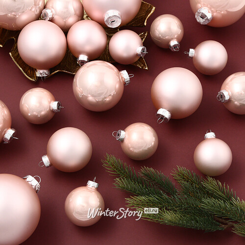 Набор стеклянных шаров Magnifique: Розовый бутон, 6-10 см, 44 шт Kaemingk