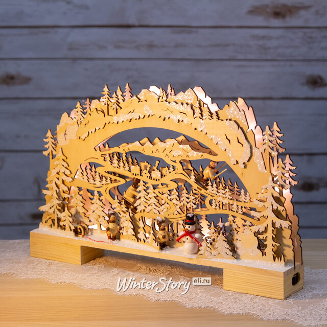 Светильник-горка Снежный Лес 42*26 см, 10 LED ламп, батарейка Star Trading (Svetlitsa)