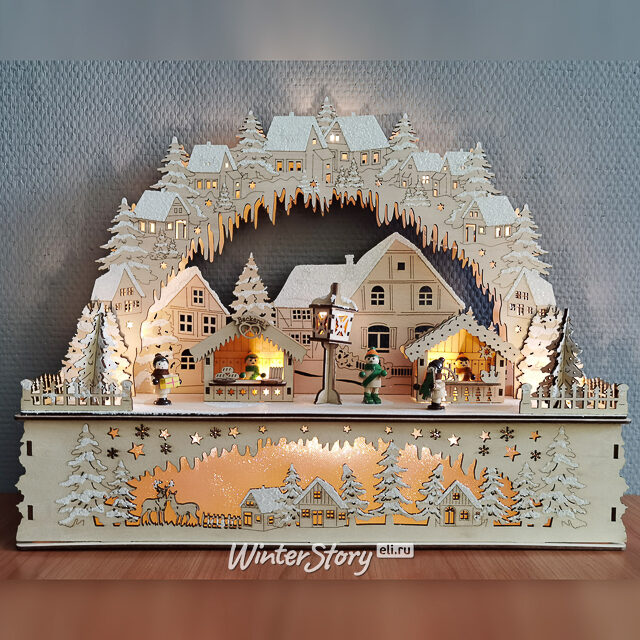 Светильник-горка Рождественская ярмарка 44*35 см, 14 LED ламп, батарейки Star Trading (Svetlitsa)