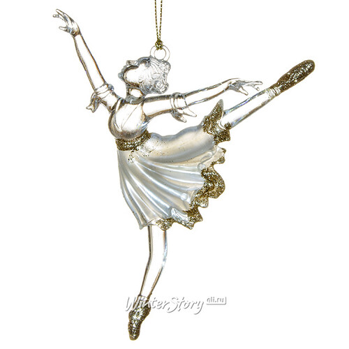 Елочное украшение Балерина-Прелестница-2 15 см белый с золотым, подвеска Forest Market