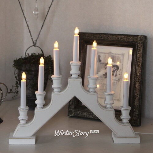 Рождественская горка Sara 43*38 см белая, 7 электрических свечей Star Trading