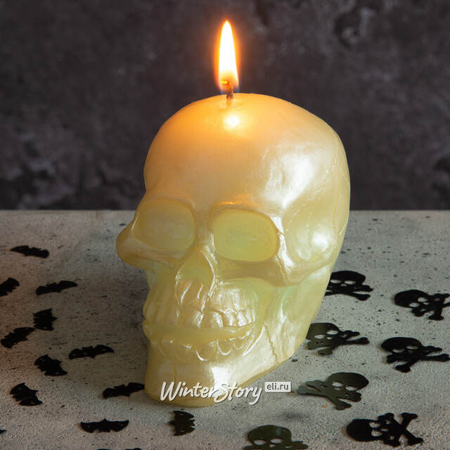 Декоративная свеча-хамелеон Череп 8 см Омский Свечной