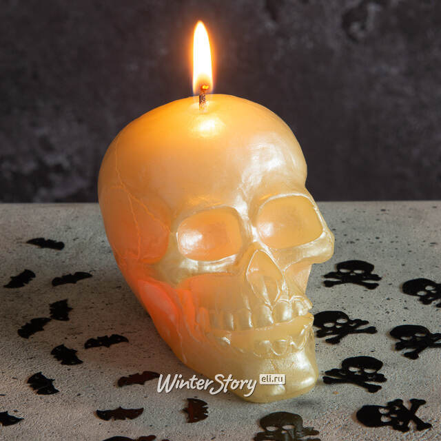 Декоративная свеча-хамелеон Череп 8 см Омский Свечной