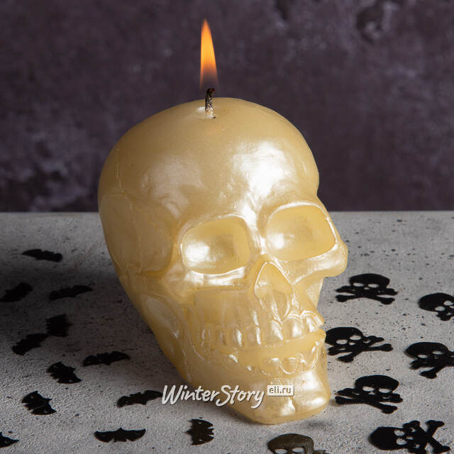 Декоративная свеча-хамелеон Череп 8 см Омский Свечной