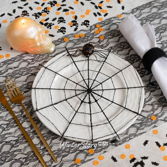 Декоративное украшение Паук Джером в паутине 25 см Winter Deco