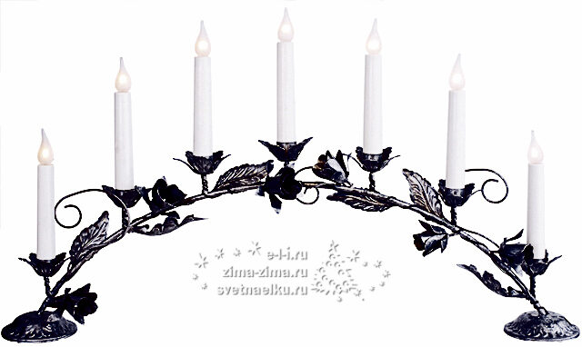 Светильник-горка Rosetta 62*35 см серебро, 7 свечей Star Trading