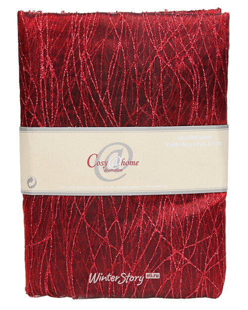 Ткань для декорирования 150*300 см темно-красная, органза Billiet