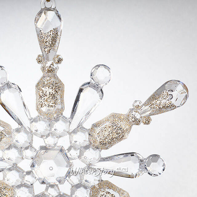 Елочная игрушка Снежинка - Кристальный Аккорд 13 см, подвеска Forest Market