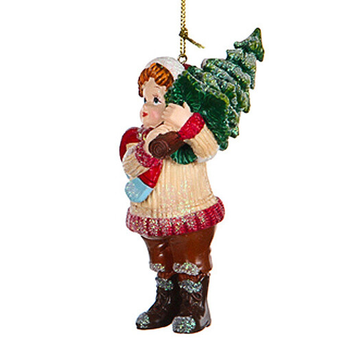 Елочное украшение Ребятишки на Рождество - Мальчик, 11 см, подвеска Edelman
