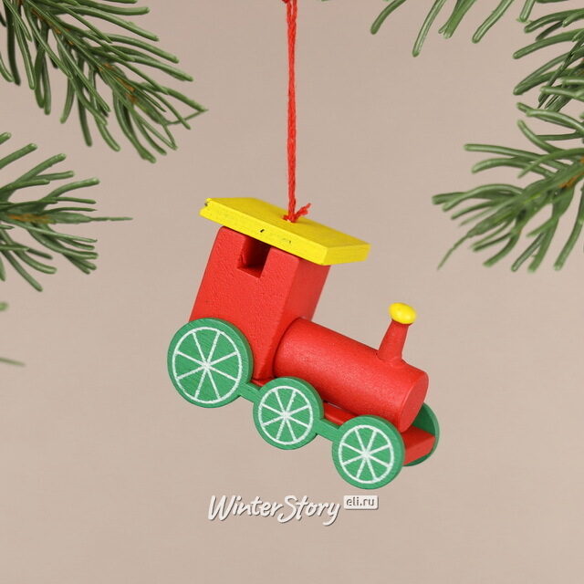 Деревянная елочная игрушка Паровозик Bavarian Express 6 см, подвеска Breitner