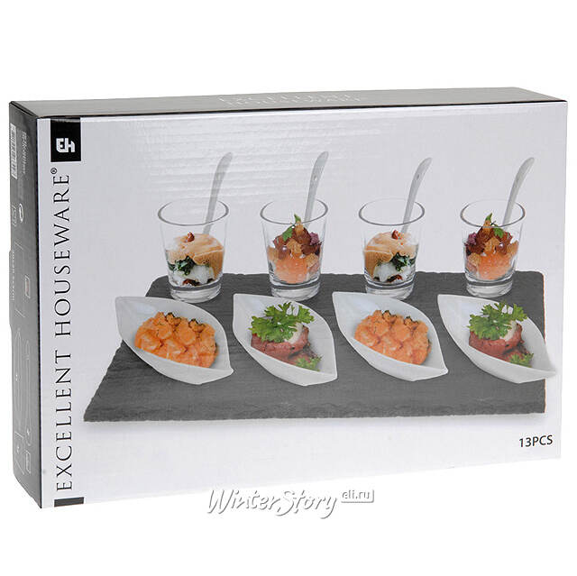 Набор для сервировки закусок с подносом Lille 31*21 см, 13 предметов Koopman