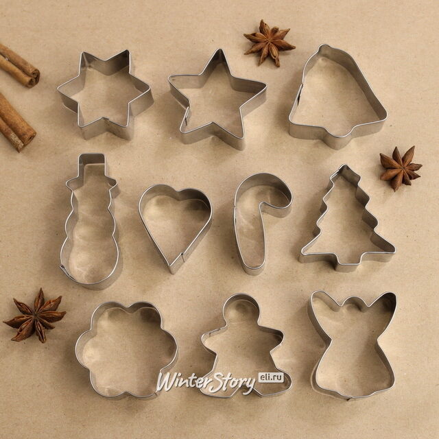 Набор новогодних форм для печенья Crispy Cookie, 10 шт Koopman