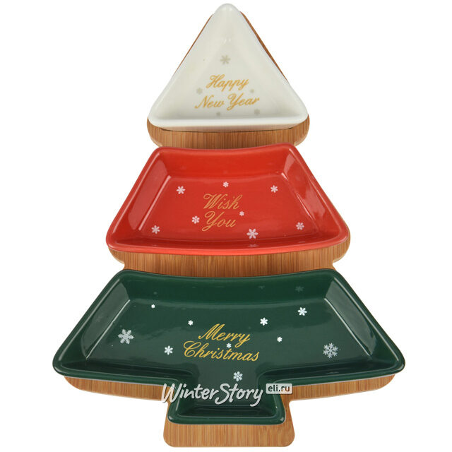 Керамическая менажница Christmas Tree с подносом 28*20 см Koopman (Купман)