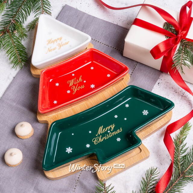 Керамическая менажница Christmas Tree с подносом 28*20 см Koopman (Купман)