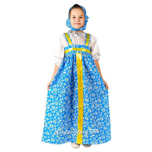 Карнавальный костюм Марфуша, голубой, рост 122-134 см Бока С