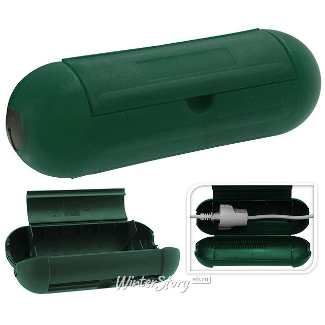 Влагозащищенная коробка для розетки, 21*7 см, зеленый Koopman