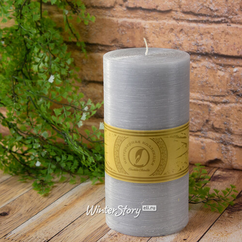 Декоративная свеча Ливорно Рустик 205*100 мм дымчатая Омский Свечной