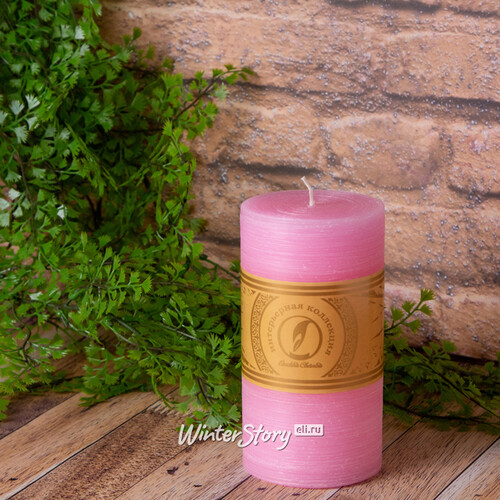 Декоративная свеча Ливорно Рустик 150*80 мм розовая Омский Свечной