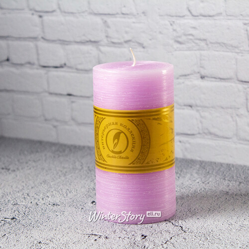 Декоративная свеча Ливорно Рустик 150*80 мм сиреневая Омский Свечной