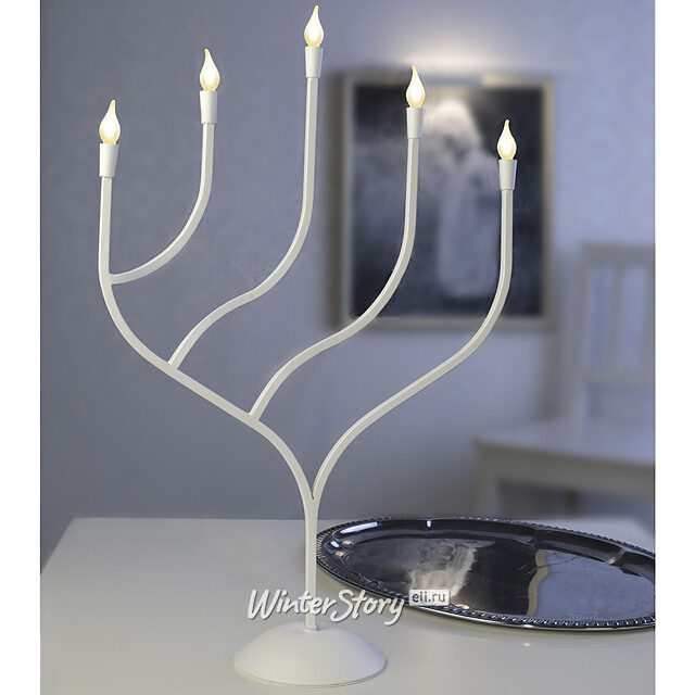 Подсвечник Alan, 57*37 см, 5 светодиодных свечей, белый Star Trading