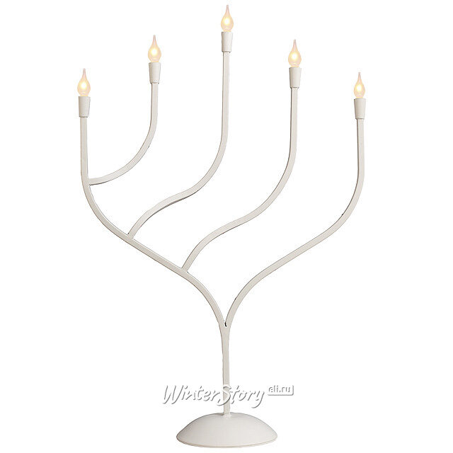 Подсвечник Alan, 57*37 см, 5 светодиодных свечей, белый Star Trading