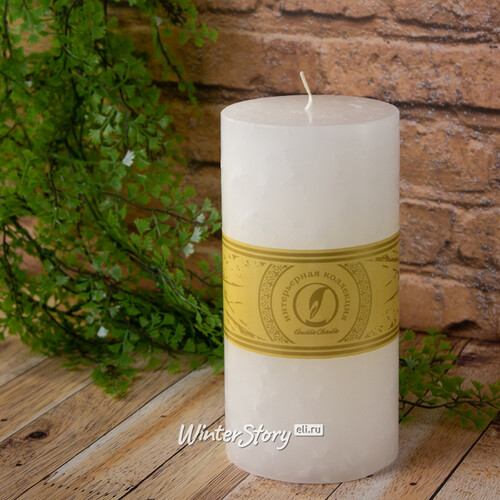 Декоративная свеча Ливорно Marble 205*100 мм белая Омский Свечной
