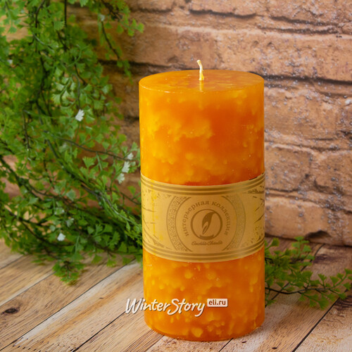 Декоративная свеча Ливорно Marble 205*100 мм облепиховая Омский Свечной