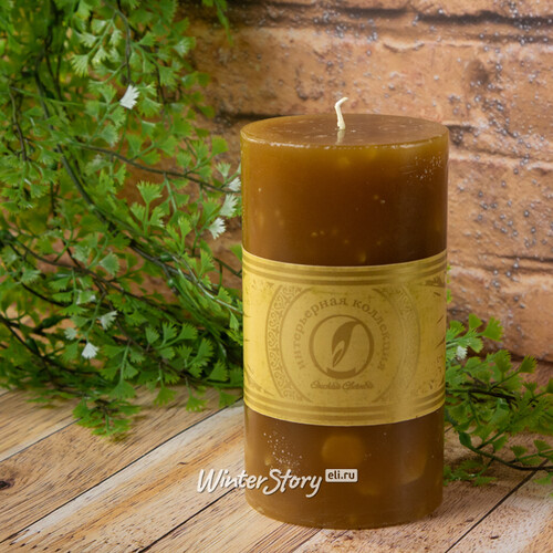 Декоративная свеча Ливорно Marble 150*80 мм ореховая Омский Свечной
